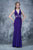 Nina Canacci - 1343 Sleeveless Deep V-neck Sheath Dress In Purple