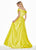Ashley Lauren - 1343 Surplice Off Shoulder Satin Ball Gown In Yellow