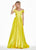 Ashley Lauren - 1343 Surplice Off Shoulder Satin Ball Gown In Yellow