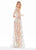 Ashley Lauren - 1344 Floral Applique Jewel Neck A-line Dress In Multi-Color