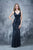 Nina Canacci - 1345 Sequined V-neck Sheath Dress In Blue