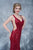 Nina Canacci - 1345 Sequined V-neck Sheath Dress In Red