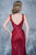 Nina Canacci - 1345 Sequined V-neck Sheath Dress In Red
