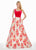 Ashley Lauren - 1345 Sleeveless Metallic Brocade Floral Ballgown In Pink and Multi-Color