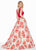 Ashley Lauren - 1345 Sleeveless Metallic Brocade Floral Ballgown In Pink and Multi-Color