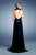 La Femme - Classic Collared Evening Dress 13462 in Blue