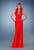La Femme - Classic Collared Evening Dress 13462 in Red