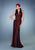 La Femme - Classic Collared Evening Dress 13462 in Brown