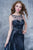 Nina Canacci - 1346 Embellished Illusion Bateau Sheath Dress In Blue