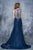 Nina Canacci - 1346 Embellished Illusion Bateau Sheath Dress In Blue