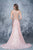 Nina Canacci - 1346 Embellished Illusion Bateau Sheath Dress In Pink and Gold
