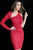Jovani - 1347 Single Long Sleeve Sheath Dress In Red