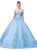 Dancing Queen - 1347 Trailing Blossoms Off Shoulder Ballgown In Blue