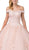 Dancing Queen - 1347 Trailing Blossoms Off Shoulder Ballgown In Pink