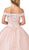 Dancing Queen - 1347 Trailing Blossoms Off Shoulder Ballgown In Pink