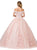 Dancing Queen - 1347 Trailing Blossoms Off Shoulder Ballgown In Pink