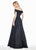Ashley Lauren - 1347 Off the Shoulder Evening Gown with Overskirt In Black