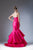 Cinderella Divine - 13480 Strapless Tiered Mermaid Evening Gown In Red
