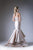 Cinderella Divine - 13480 Strapless Tiered Mermaid Evening Gown In Neutral
