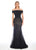 Ashley Lauren - 1348 Off-Shoulder Fitted Mermaid Evening Dress In Black