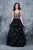 Nina Canacci - 1350 Multi-Colored V-neck A-line Dress In Black and Multi-Color