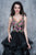 Nina Canacci - 1350 Multi-Colored V-neck A-line Dress In Black and Multi-Color