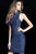 Jovani - 1353 High Neck Sleeveless Cocktail Dress In Blue and Silver