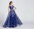 Ellie Wilde - EW21705 V-neck Floral Print Dress in Blue and Multi-Color