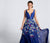 Ellie Wilde - EW21705 V-neck Floral Print Dress in Blue and Multi-Color