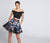 Ellie Wilde - EW21711S Two Piece A-line Dress in Black and Multi-Color