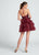 Ellie Wilde - EW21727S Halter Layered and Ruffled Cocktail Dress in Red