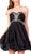Cinderella Divine - Strapless Sweetheart Tiered Hem A-Line Cocktail Dress in Black