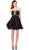 Cinderella Divine - Strapless Sweetheart Tiered Hem A-Line Cocktail Dress in Black
