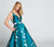 Ellie Wilde - EW21745 Floral Print V-neck Ballgown in Green and Multi-Color