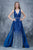 Nina Canacci - 1360 Sequined Deep V-neck Sheath Dress In Blue