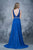 Nina Canacci - 1360 Sequined Deep V-neck Sheath Dress In Blue