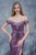 Nina Canacci - 1361 Embellished Off Shoulder Sheath Dress In Purple