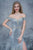 Nina Canacci - 1361 Embellished Off Shoulder Sheath Dress In Silver