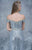 Nina Canacci - 1361 Embellished Off Shoulder Sheath Dress In Silver