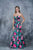Nina Canacci - 1362 Floral Deep Sweetheart Mermaid Dress In Black and Print