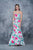 Nina Canacci Floral Deep Sweetheart Mermaid Dress 1362 In White and Print