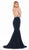 Ashley Lauren - 1362 Beaded Halter Jersey Mermaid Dress In Black