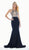 Ashley Lauren - 1362 Beaded Halter Jersey Mermaid Dress In Black