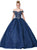 Dancing Queen - 1364 Jeweled Off Shoulder Glitter Ballgown In Blue