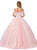 Dancing Queen - 1364 Jeweled Off Shoulder Glitter Ballgown In Pink