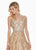 Ashley Lauren - 1364 Beaded Deep V-neck Tulle Ballgown In Multi-Color
