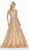 Ashley Lauren - 1364 Beaded Deep V-neck Tulle Ballgown In Multi-Color