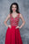 Nina Canacci - 1367 Embellished V-neck A-line Dress In Red