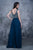 Nina Canacci - 1368 Bejeweled V-neck A-line Dress In Blue