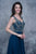Nina Canacci - 1368 Bejeweled V-neck A-line Dress In Blue